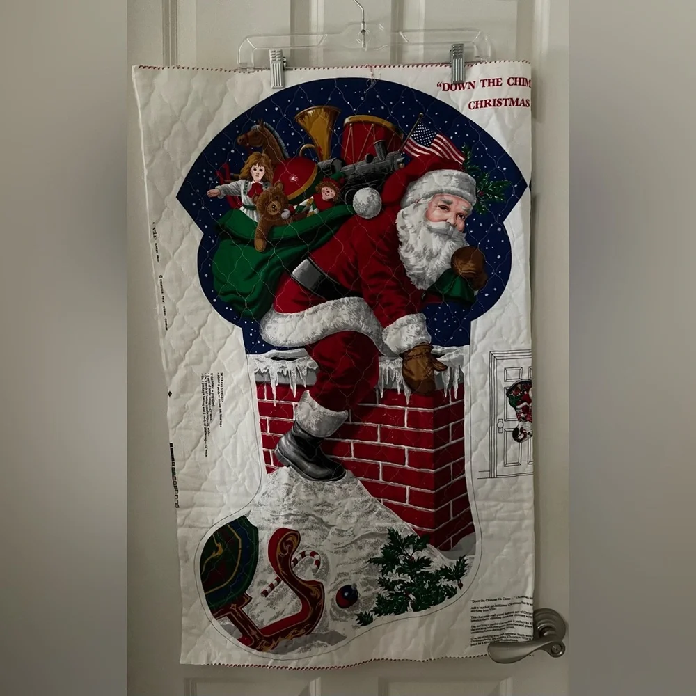 Vintage Cranston Giant uncut Prequilted Stocking Christmas Santa Pillow Holiday